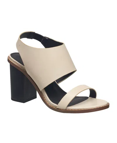 French Connection Women's Ankle Strap Block Heel Sandals In Ecru