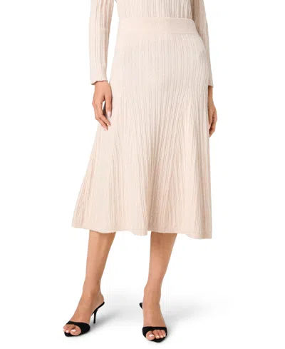 FRENCH CONNECTION WOMEN'S LUCIEN HIGH-WAISTED RIBBED-KNIT A-LINE MIDI SKIRT