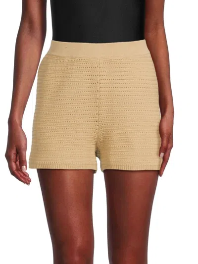 French Connection Women's Lumi Crochet Knit Shorts In Biscotti