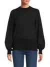 French Connection Women's Mahi Ribbed Trim Lightweight Sweater In Black