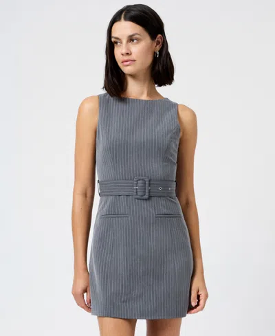 French Connection Minka Pinstripe Belted Minidress In Multi
