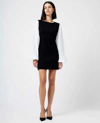 French Connection Women's Mixed Media Round Neck Mini Dress In Multi