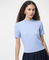 French Connection Vhari Short Sleeve Crop Sweater In Blue