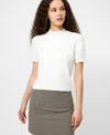 French Connection Vhari Short Sleeve Crop Sweater In White
