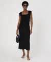 French Connection Women's Nellis Cotton Side-slit Skirt In Black