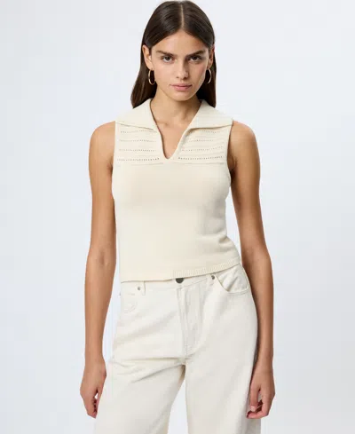 French Connection Nellis Pointelle Stitch Sweater Tank In Neutral