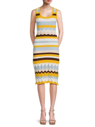 French Connection Women's Nellis Sleeveless Sweater Dress In Yellow Multicolor