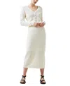 French Connection Nesta Midi Skirt In Classic Cream