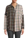 French Connection Women's Panita Plaid Collared Shirt In Medium Dark Check