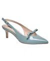 French Connection Women's Patent Bow Kitten Heel In Blue