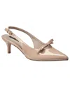 French Connection Women's Patent Bow Kitten Heel In Nude Patent