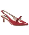 French Connection Quinny Slingback Kitten Heel In Red Patent
