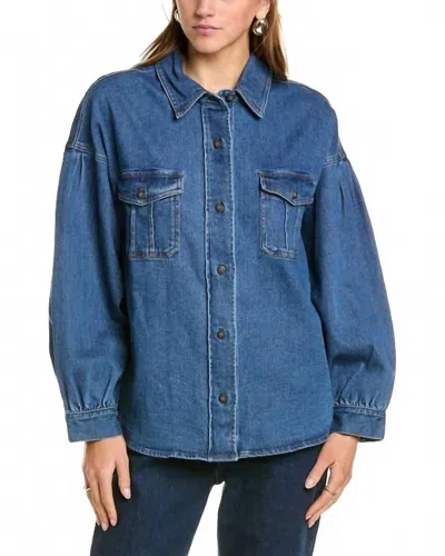 French Connection Women's Penelope Denim Puff Sleeve Shirt In Blue