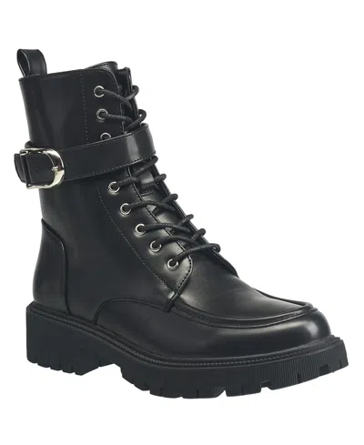 French Connection Women's Peri Lace-up Combat Boots In Black