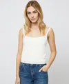French Connection Pointelle Knit Camisole In Cream