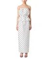French Connection Womens Strapless Polka Dot Peplum Top Maxi Skirt In Neutral