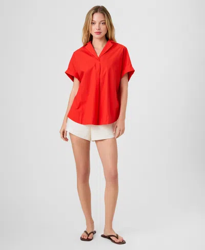 French Connection Women's Poplin Collared Top