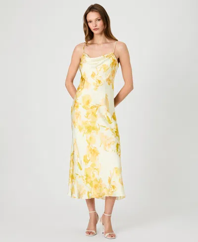 French Connection Women's Printed Cowl Neck Dress In Yellow
