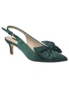 French Connection Women's Quinn Satin Bow Kitten Pump In Green