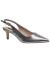 French Connection Quinn Leather Sandal Silvr Silve In Silver -patent Leather