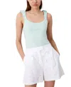 French Connection Rallie Gwyneth Scrunch Strap Tank In Subtle Green