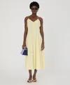 French Connection Raya Chiffon Midi Dress In Cornsilk Yellow