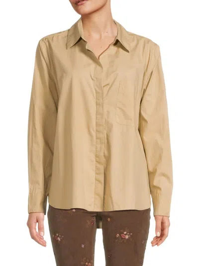 French Connection Women's Relaxed Button Down Shirt In Incense