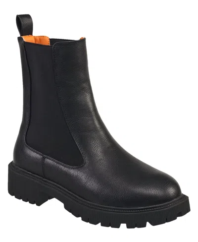 French Connection Women's Reyah Mid Shaft Lug Boot In Black