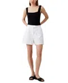 French Connection Rhodes Embroidered Shorts In Linen White