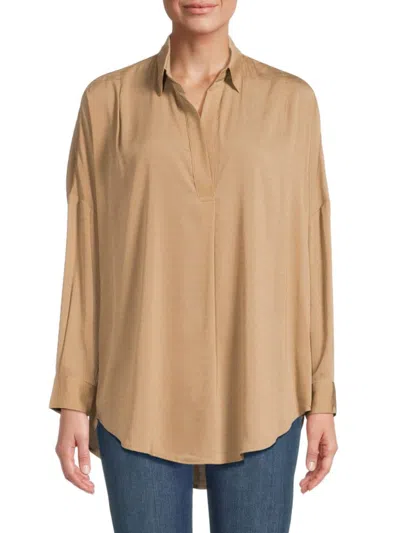 French Connection Women's Rhodes Relaxed Collared Shirt In Camel