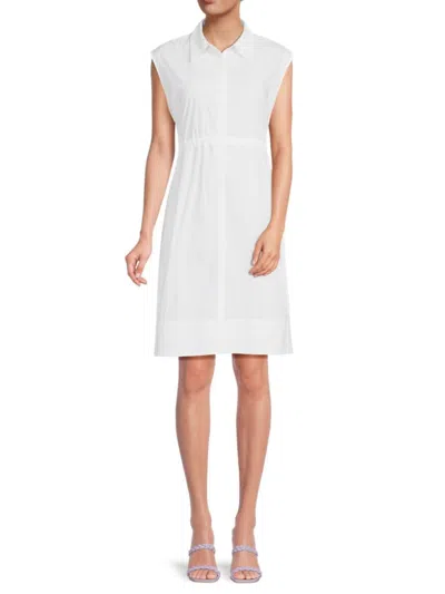 French Connection Women's Rhodes Solid A-line Dress In Linen White