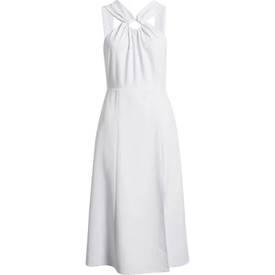 French Connection Women's Ring Detail Crepe A-line Cocktail Dress, Solid White