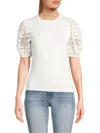 FRENCH CONNECTION WOMEN'S ROSANA ANGES EYELET SLEEVE TOP