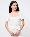 French Connection Women's Sateen Puffed-sleeve Top In Multi