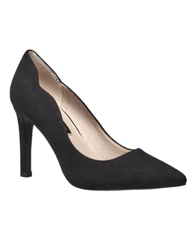 French Connection Women's Scallop Slip-on Heels Sandals In Black