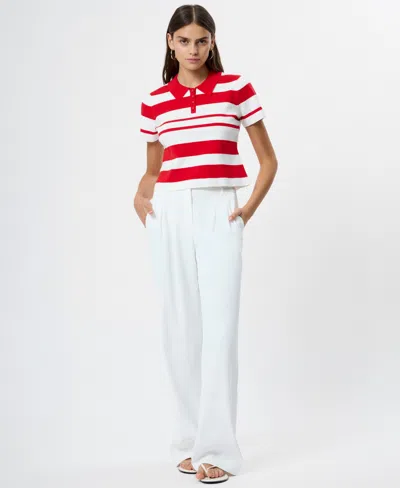 French Connection Women's Short-sleeve Collared Top In Multi