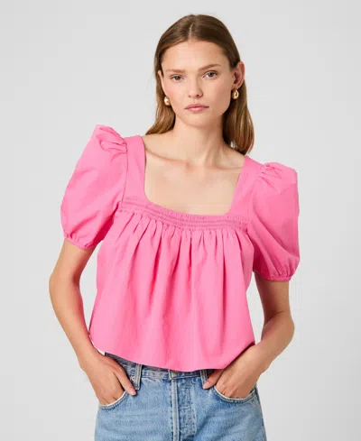 French Connection Women's Short-sleeve Square Neck Top In Pink