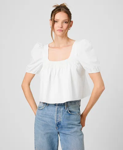 French Connection Women's Short-sleeve Square Neck Top In White