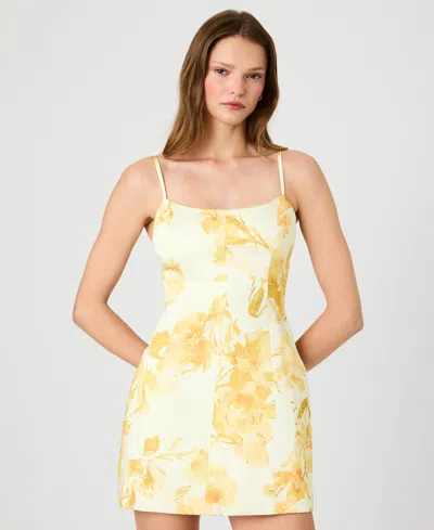 French Connection Women's Sleeveless Printed Mini Dress In Yellow