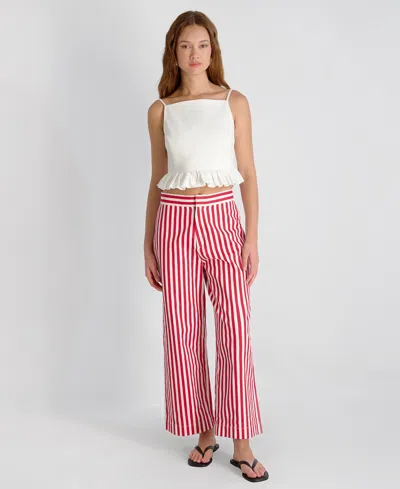 French Connection Women's Sleeveless Ruffle Peplum Top In Red
