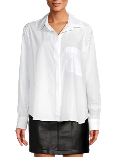 French Connection Women's Solid Shirt In Linen White