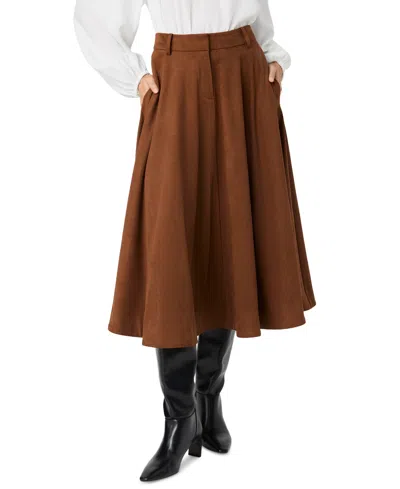 French Connection Women's Sonja Flare Midi Skirt In Brown