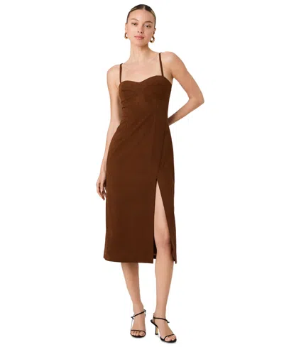 French Connection Sonja Sleeveless Faux Suede Midi Dress In Multi