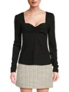 French Connection Sonya Ribbed Top In Blackout