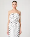 French Connection Polka Dot Strapless Peplum Top In White