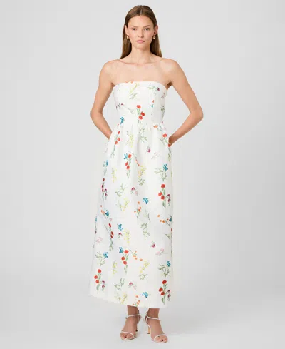 French Connection Women's Strapless Printed Dress In White