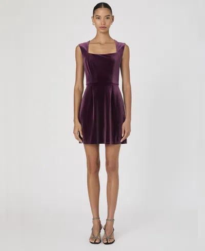 FRENCH CONNECTION WOMEN'S STRETCH VELVET SQUARE-NECK DRESS