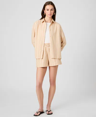 French Connection Women's Stripe Pull-on Shorts In Neutral