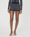 French Connection Drawstring Tie Waist Shorts In Marine,porcelain Cream