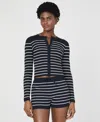 French Connection Stripe Rib Cardigan In Multi